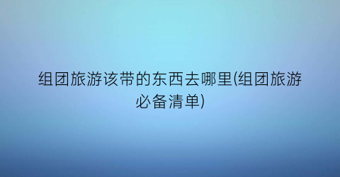 组团旅游该带的东西去哪里(组团旅游必备清单)