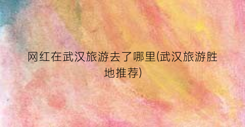 网红在武汉旅游去了哪里(武汉旅游胜地推荐)
