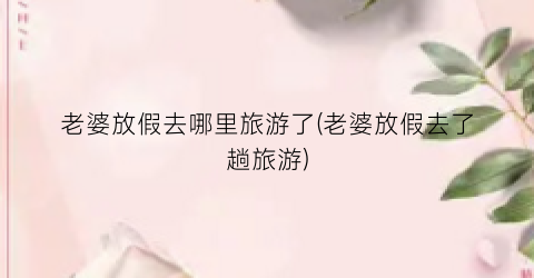 老婆放假去哪里旅游了(老婆放假去了趟旅游)