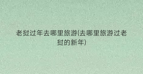 老挝过年去哪里旅游(去哪里旅游过老挝的新年)
