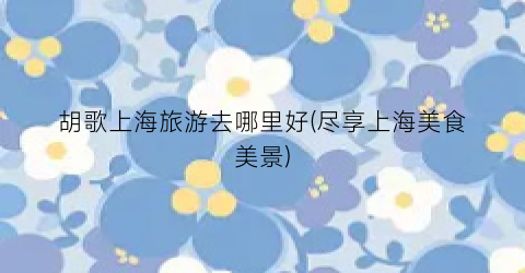胡歌上海旅游去哪里好(尽享上海美食美景)