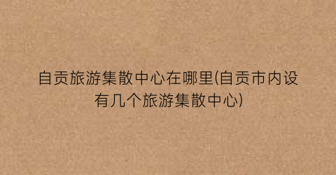 自贡旅游集散中心在哪里(自贡市内设有几个旅游集散中心)
