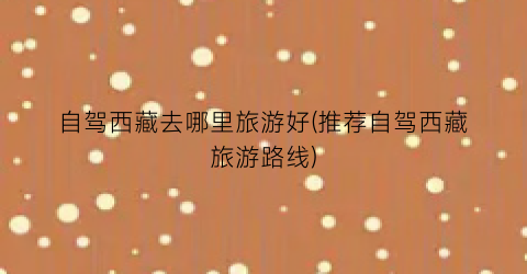 自驾西藏去哪里旅游好(推荐自驾西藏旅游路线)