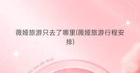 薇娅旅游只去了哪里(薇娅旅游行程安排)