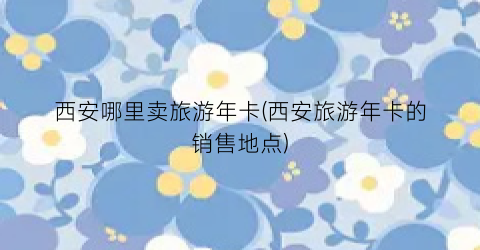 西安哪里卖旅游年卡(西安旅游年卡的销售地点)