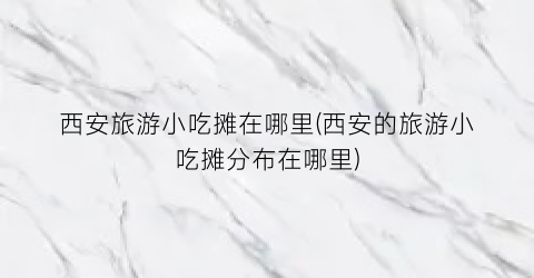 西安旅游小吃摊在哪里(西安的旅游小吃摊分布在哪里)