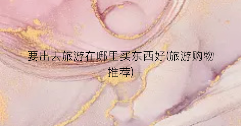 要出去旅游在哪里买东西好(旅游购物推荐)