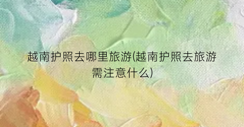越南护照去哪里旅游(越南护照去旅游需注意什么)