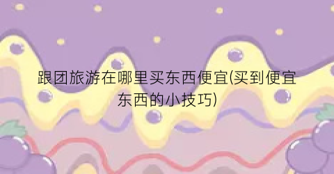 跟团旅游在哪里买东西便宜(买到便宜东西的小技巧)