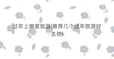 过年上哪里旅游(推荐几个过年旅游好去处)