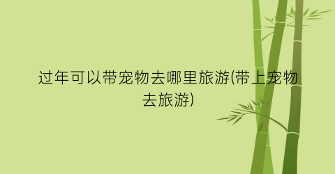 过年可以带宠物去哪里旅游(带上宠物去旅游)