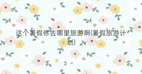 这个暑假你去哪里旅游啊(暑假旅游计划)