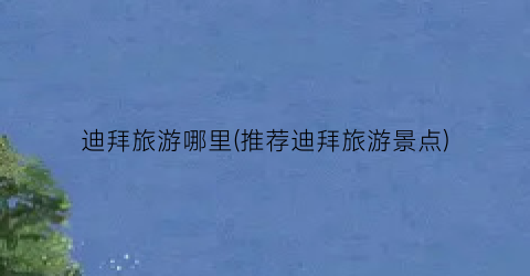 迪拜旅游哪里(推荐迪拜旅游景点)