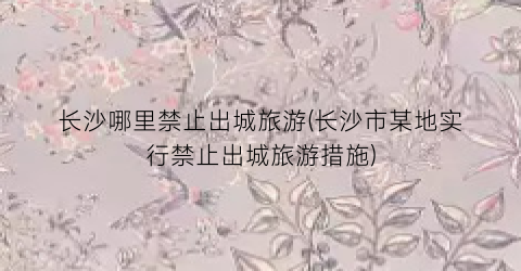 长沙哪里禁止出城旅游(长沙市某地实行禁止出城旅游措施)