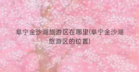 阜宁金沙湖旅游区在哪里(阜宁金沙湖旅游区的位置)