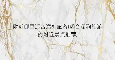 附近哪里适合溜狗旅游(适合溜狗旅游的附近景点推荐)