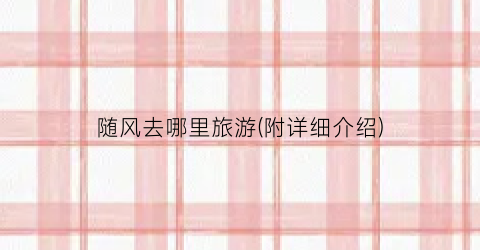 随风去哪里旅游(附详细介绍)