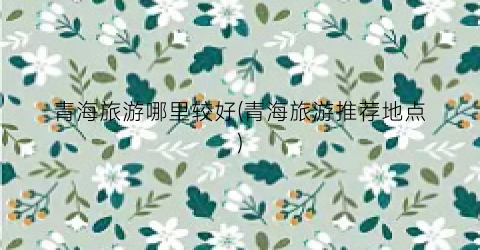 青海旅游哪里较好(青海旅游推荐地点)