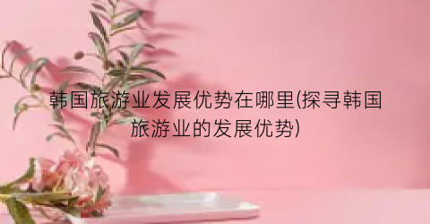 韩国旅游业发展优势在哪里(探寻韩国旅游业的发展优势)