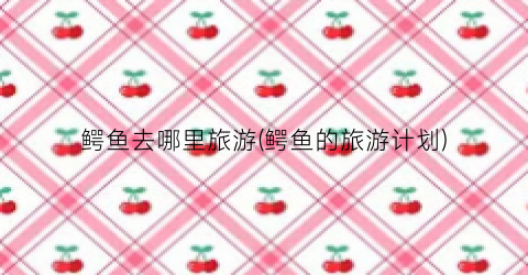 鳄鱼去哪里旅游(鳄鱼的旅游计划)