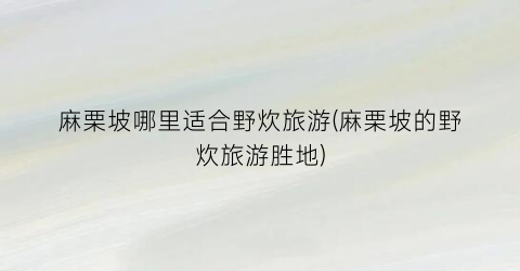 麻栗坡哪里适合野炊旅游(麻栗坡的野炊旅游胜地)