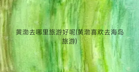 黄渤去哪里旅游好呢(黄渤喜欢去海岛旅游)