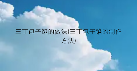 三丁包子馅的做法(三丁包子馅的制作方法)