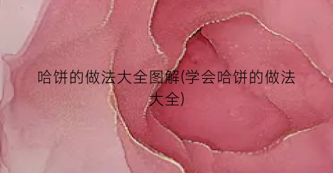 哈饼的做法大全图解(学会哈饼的做法大全)