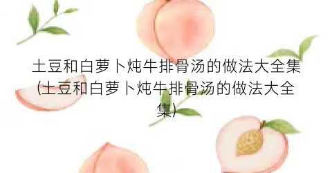 土豆和白萝卜炖牛排骨汤的做法大全集(土豆和白萝卜炖牛排骨汤的做法大全集)