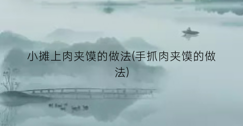小摊上肉夹馍的做法(手抓肉夹馍的做法)