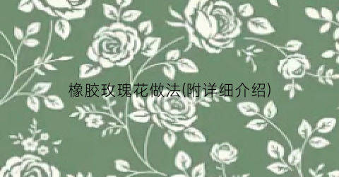 橡胶玫瑰花做法(附详细介绍)