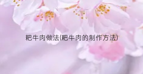 耙牛肉做法(耙牛肉的制作方法)