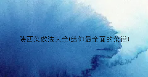 陕西菜做法大全(给你最全面的菜谱)