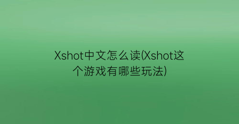 “Xshot中文怎么读(Xshot这个游戏有哪些玩法)