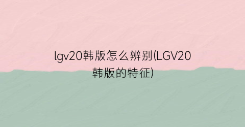 lgv20韩版怎么辨别(LGV20韩版的特征)