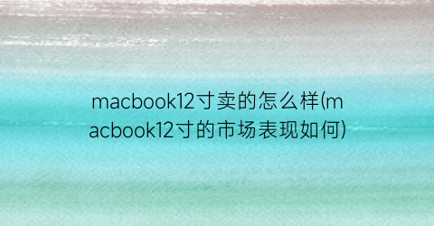 macbook12寸卖的怎么样(macbook12寸的市场表现如何)