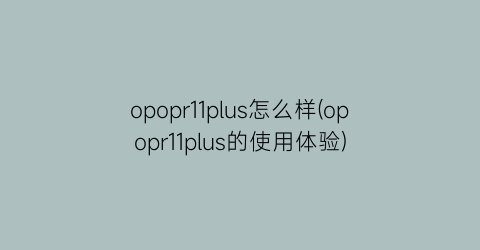 “opopr11plus怎么样(opopr11plus的使用体验)