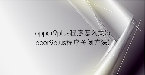 oppor9plus程序怎么关(oppor9plus程序关闭方法)