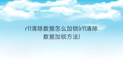 “r11清除数据怎么加锁(r11清除数据加锁方法)