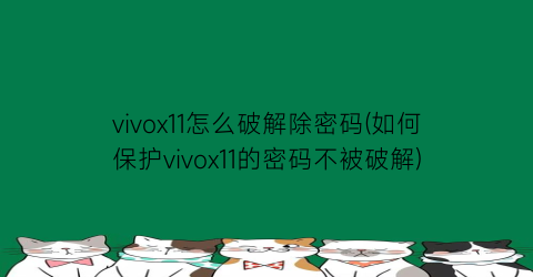 vivox11怎么破解除密码(如何保护vivox11的密码不被破解)