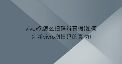 vivox9l怎么扫码辩真假(如何判断vivox9l扫码的真伪)