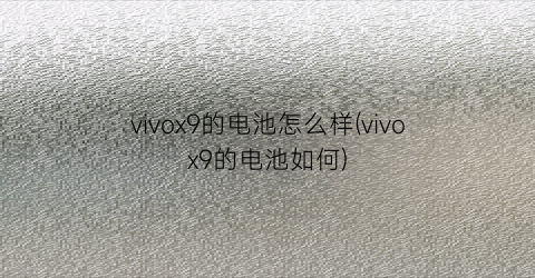 “vivox9的电池怎么样(vivox9的电池如何)