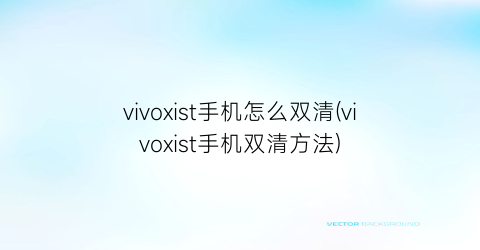 vivoxist手机怎么双清(vivoxist手机双清方法)
