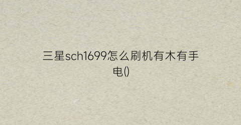 三星sch1699怎么刷机有木有手电()