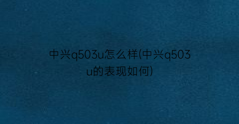 中兴q503u怎么样(中兴q503u的表现如何)