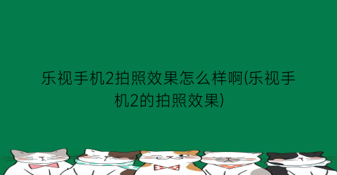 乐视手机2拍照效果怎么样啊(乐视手机2的拍照效果)