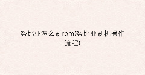 努比亚怎么刷rom(努比亚刷机操作流程)