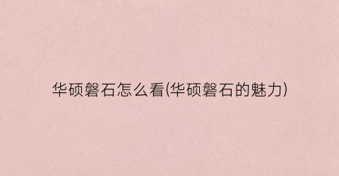 “华硕磐石怎么看(华硕磐石的魅力)