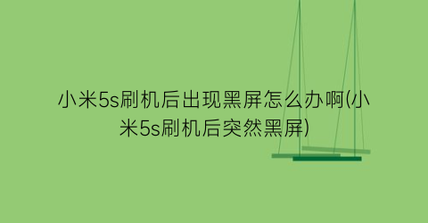 “小米5s刷机后出现黑屏怎么办啊(小米5s刷机后突然黑屏)