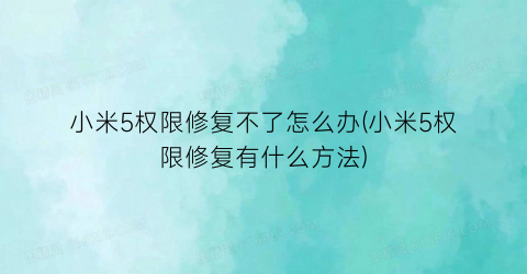 小米5权限修复不了怎么办(小米5权限修复有什么方法)